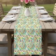 thumbnail image 5 of Boho Teal Green Flower Cotton Linen Table Runner for Dining Kitchen, Spring Watercolor Paisley Floral Leaf Wedding Outdoor Party Tablerunners, Dresser Scarf Coffee Tablecloth Runners 13x72 Inches, 5 of 8