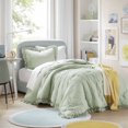 thumbnail image 1 of Regency Heights Twin/Twin XL Size Ruffle Comforter Set with Sham,2-Piece Quilted Bedding Set, Sage Green, Gift for Women, 1 of 9