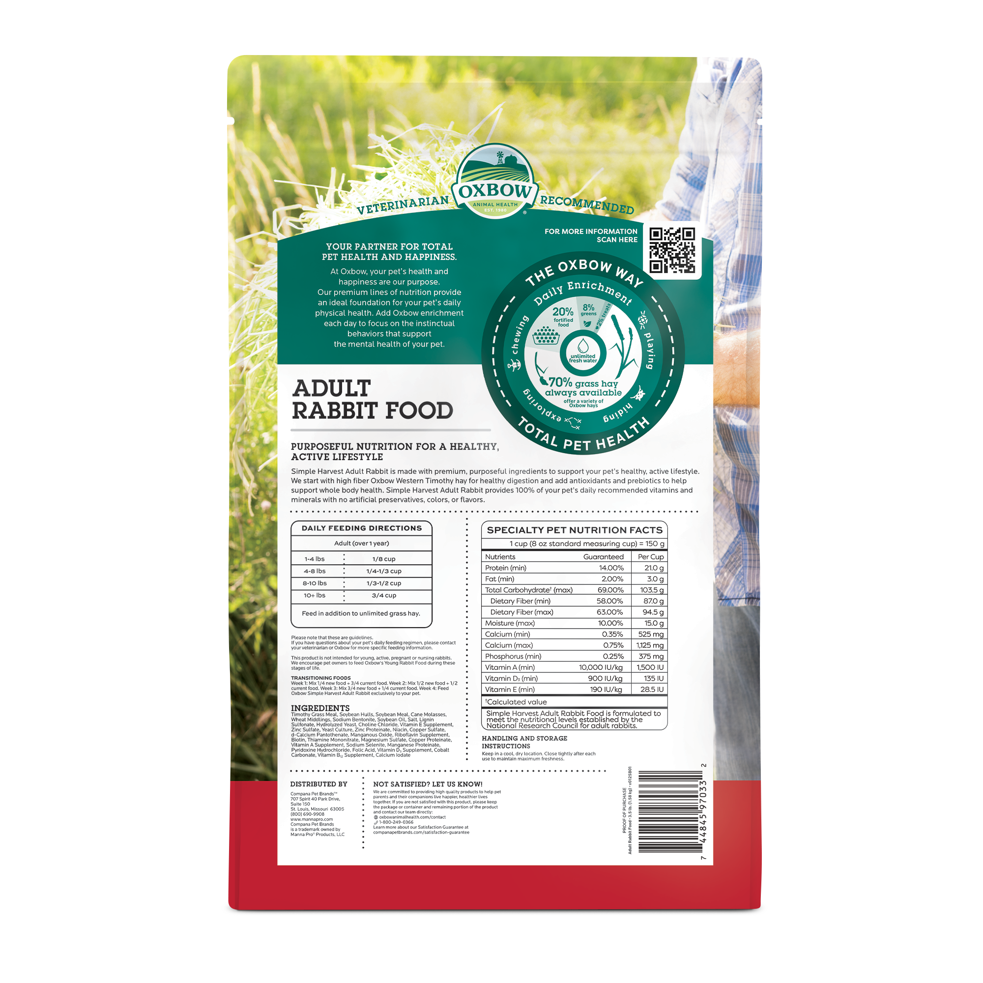 Oxbow Simple Harvest Adult Rabbit Food, 3.5 lb photo 2