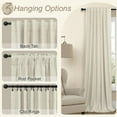 thumbnail image 6 of Linen Textured Boho 100% Blackout Small Window Curtains 45 inch Length 2 Panels Country Curtain for Kitchen Door Bathroom Bedroom Living Room Darkening Short Cafe Drape Back Tab Rustic Farmhouse Beige, 6 of 18