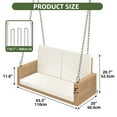 thumbnail image 4 of Uforic  2-Person Patio Rattan Hanging Porch Swing Bench Chair Cushion - Beige, 4 of 10