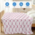 thumbnail image 4 of Cute Pink Bow Cooling Blanket, Lightweight Breathable Summer Throw Blanket with Double Sided Cold Effect, White Sweet Modern Watercolor Picnic Beach Blankets Bed Sheet for Hot Sleepers 30"x40", 4 of 8