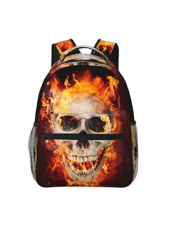 Satanic Skull Backpack, a stylish and functional choice for both men and women, is the perfect basic bookbag for college, work, or travel