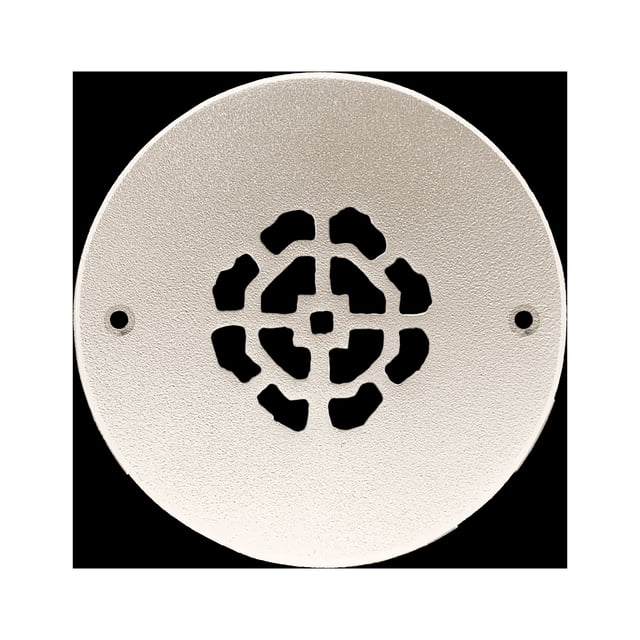Achtek 2.5" Duct opening Solid Cast Aluminum Round Grille ( 4" Round Overall) | Powder Coated WHITE - With Holes For Wall / Ceiling