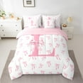 thumbnail image 2 of Castle Fairy Personalized Initial 7pcs Bedding Comforter Set for Kids,Bow Alphabet Queen Bedding Sets Super Cozy,Dreamy Princess Queen Sheet Sets,Lightweight Room Decor, 2 of 8