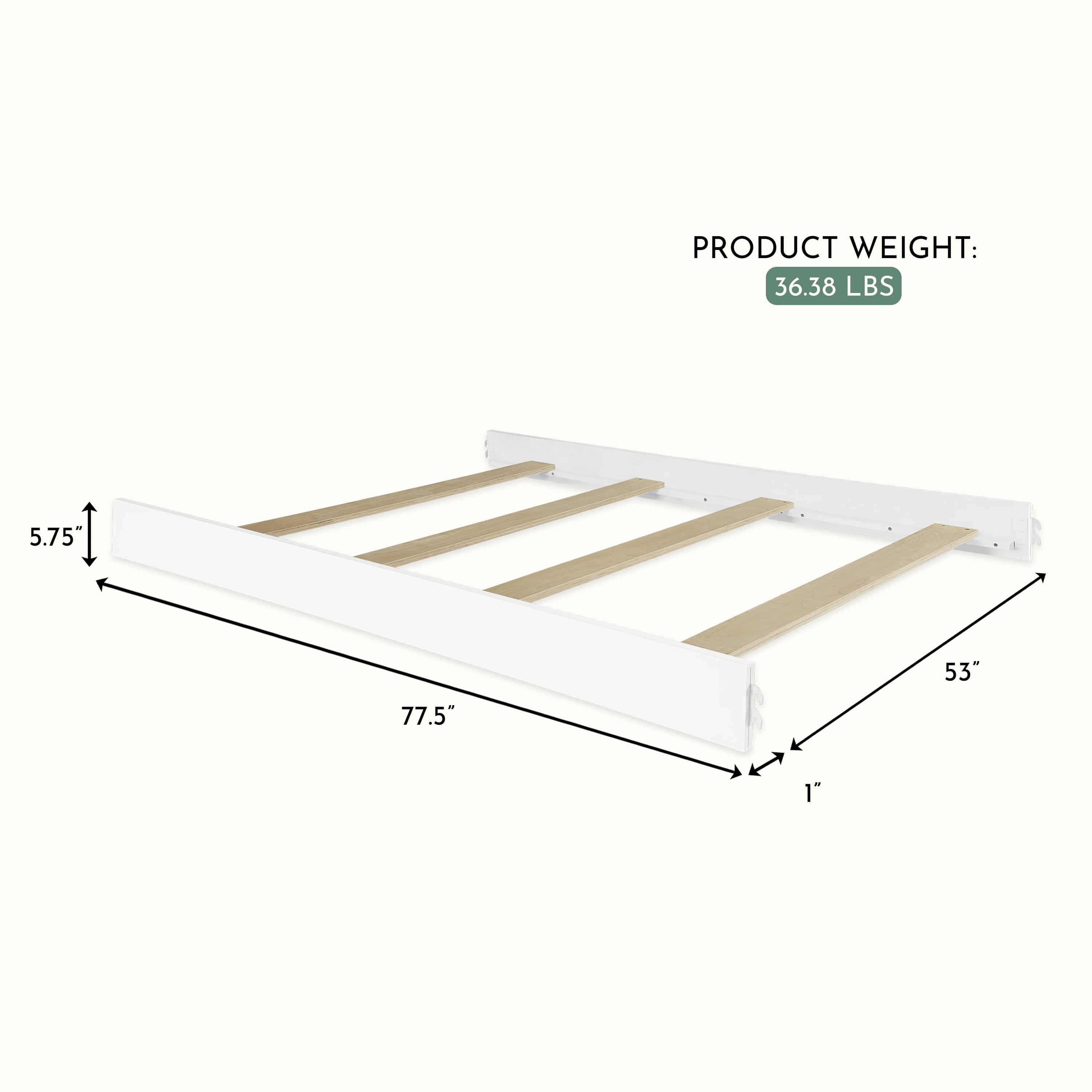 Evolur Convertible Crib Wooden Full Size Bed Rail Stardust
