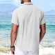 thumbnail image 5 of Ceisia Men's Solid Color Short Sleeve Linen-like Shirt Breathable Summer Beach Shirt with Chest PocketWhiteS Gifts, 5 of 8