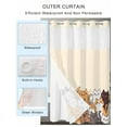 thumbnail image 2 of No Hook Cloth Fabric Shower Curtain with Snap in Liner, Cartoon Cat Waterproof Shower Curtains Set with See Through Top Window, Modern Simple Funny Cute Animals Art Bath Curtains Shower 72"x78", 2 of 6