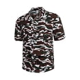 thumbnail image 1 of Camisa de playa de manga corta para hombre, moderna, informal, con botones y cuello, talla L, estampado de camuflaje y café para verano, 1 of 6
