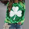 thumbnail image 2 of Levmjia Womens Sweatshirts Fashion Loose Round Neck Solid Color Long Sleeve St. Patrick's Day Printed Casual Shirt Holiday Breathable Comfortable Work Home Wear, 2 of 7