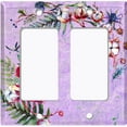thumbnail image 6 of Metal Light Switch Plate Cover Cotton Flower Semicircle Frame Purple FLW028, 6 of 13