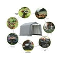 thumbnail image 4 of Weatherfast 8'x8'x7' All Season Steel Frame Peak Roof Outdoor Storage Garden Shed with Waterproof Gray Cover and Heavy Duty Anchors, 4 of 8