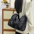 thumbnail image 3 of Top-keivon Shoulder Bag for Women, Y2K Rivet Faux Leather Underarm Purse, Retro Motorcycle Trendy Casual Commute Handbag, 3 of 5