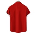 thumbnail image 4 of Mens Manga Corta Botón Abajo Camisas, Cuello de Vuelta Navidad Impresa Blusa, Top de Moda Casual, 4 of 4