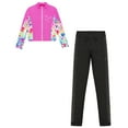 thumbnail image 4 of YONGHS Girls Figure Ice Skating Training Suit Practice Jacket Outerwear with Rhinestones Leggings Set Hot Pink 10, 4 of 6