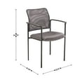 thumbnail image 5 of Flash Furniture Comfort Gray Mesh Stackable Steel Side Chair with Arms, 5 of 12