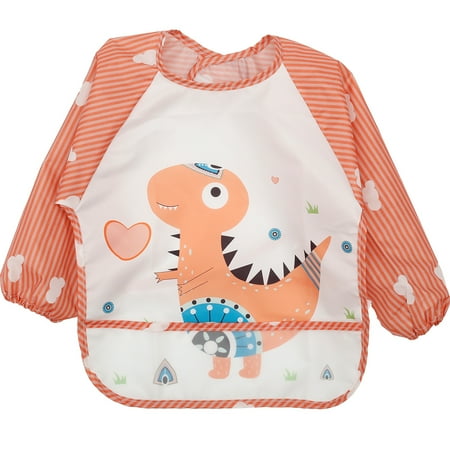 

Kyoffiie Baby Bibs with Sleeves Waterproof Long Sleeves Bib with Pocket Unisex Feeding Apron Wearing Feeding Bibs Full Coverage Burp Cloth Bibs Nylon Art Apron for Infant Toddler 6 - 36 Months