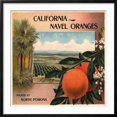 thumbnail image 2 of Art.com California Navel Oranges Brand - Pomona, California - Citrus Crate Label Art Print by Lantern Press, Black Frame Wall Art, 29" x 29", 2 of 5
