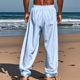thumbnail image 3 of Szhihuiw Mens Casual Pants Lightweight Elastic Waist Wide Leg Trousers with Pockets Plus Size Fashion, 3 of 5