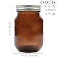 thumbnail image 6 of Cornucopia Brands Amber Glass Mason Jars (6-Pack, Pint Size); 16oz Colored Glass Canning and Apothecary Jars, 6 of 9