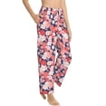 thumbnail image 2 of Xecao Japanese Cherry Blossoms Women's Straight Lounge Pajama Pants: The Epitome of Relaxed Sleepwear, 2 of 9