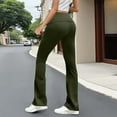 thumbnail image 5 of ABATAB Women's Flare Pants Pure Color Yoga Bootcut Leggings Soft Casual High Waisted Workout Gym Bell Bottom Trousers, 5 of 7