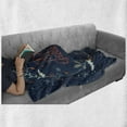 thumbnail image 6 of Saying Soft Flannel Fleece Blanket, Romantic Floral Wreath with Laurel Leaves Loving Wishes Calligraphy Vintage, Cozy Plush for Indoor and Outdoor Use, 50" x 70", Navy Mint Green Red, by Ambesonne, 6 of 6