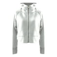 thumbnail image 3 of BiZtdJrK Full Zip Cropped Athletic Jacket Women Long Sleeve Workout Sweatshirt Hoodie Lightweight Casual Lounge Hoodies White M, 3 of 5
