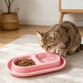 thumbnail image 4 of Cat Bowl with Moat Double Feeding Bowls for Cats and Small Dogs, 10.6 Inch Water and Food Dish Set, Anti-Ants Pet Feeder, Space-Saving Indoor Outdoor Use, 4 of 8