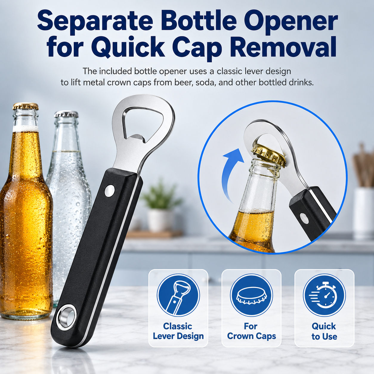 NIUTA 2-Piece Manual Can Opener and Bottle Opener Set photo 3