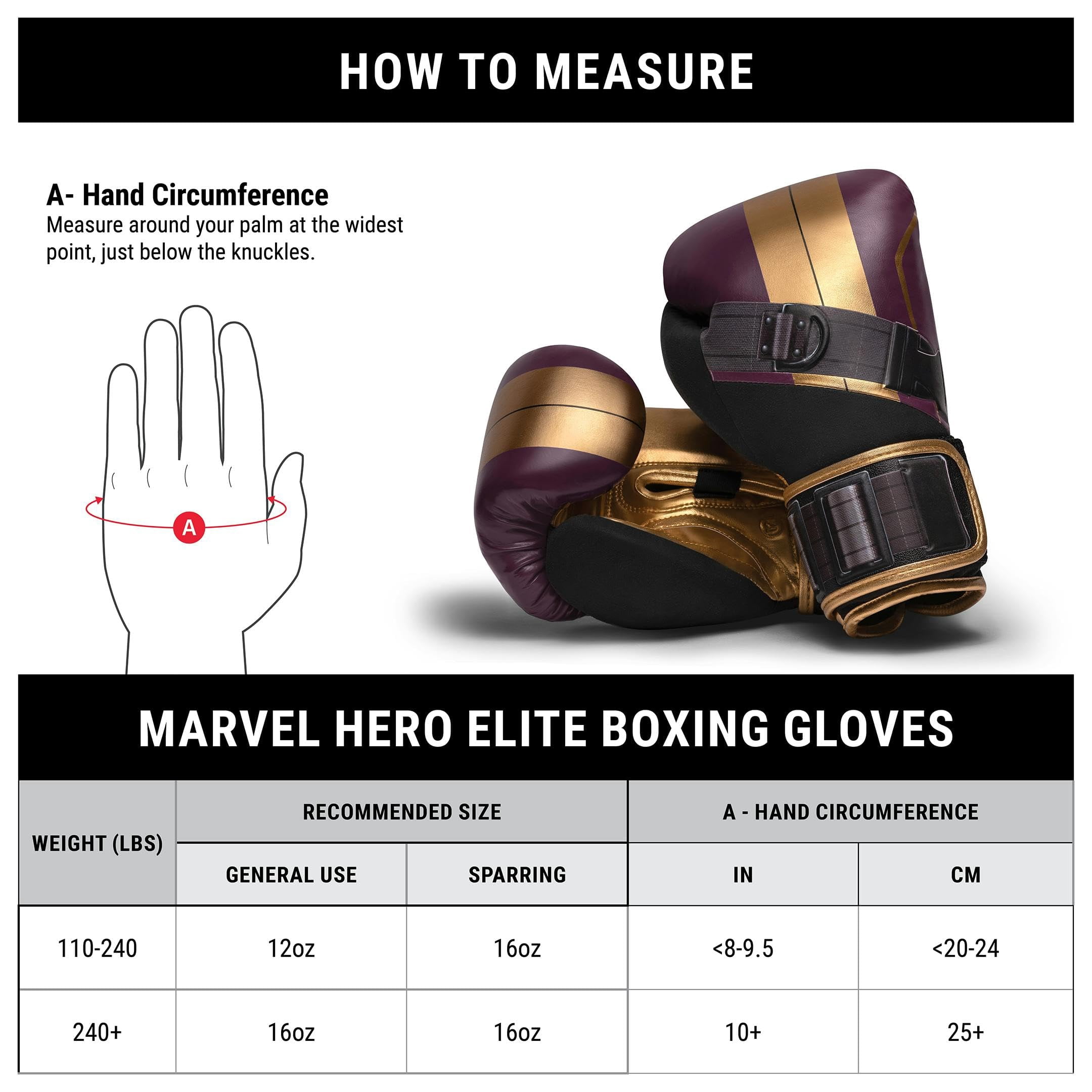 Hayabusa Marvel Hero Elite Boxing Gloves for Men and Women - Batroc, 12oz