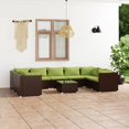 thumbnail image 1 of vidaXL 10 Piece Garden Lounge Set with Cushions Poly Rattan Brown, 1 of 5