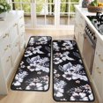 thumbnail image 4 of Kitchen Rugs Sets Of 2,Pioneer Flower Floral Print Pattern Anti Fatigue Kitchen Mat Rugs Non Slip Washable,Decorative Kitchen Floor Mats for Kitchen,Sink,Laundry,17"x47"+17"x47", 4 of 5
