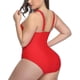 thumbnail image 3 of Trajes de baño de una pieza con cruz frontal para mujer, talla grande, control de barriga, 3 of 4