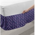 thumbnail image 2 of Abstract Bed Skirt, Round Horizontally and Vertically Striped Round Motifs, Elastic Bedskirt Dust Ruffle Wrap Around for Bedding Decor, 4 Sizes, Cadet Blue Quartz, by Ambesonne, 2 of 2