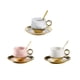 thumbnail image 4 of Bearachild Taza de café con trazado de oro de cerámica, juego de té y postre, platillo, cuchara, tazas de oficina, utensilios de café para Juegos de servir café y té Blanco 200ML, 4 of 6