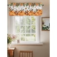 thumbnail image 2 of Thanksgiving Orange Pumpkin Valances for Windows Fall Mushroom Leaf Wood Grain Rod Pocket Curtains Valance Short Window Treatment Drapes for Living Room, Bedroom Bathroom 60"&nbsp;W x 18" L, 2 of 5