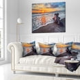 thumbnail image 2 of Designart Fantastic Sandy Shore at Sunset - Seashore Throw Pillow - 16x16, 2 of 4