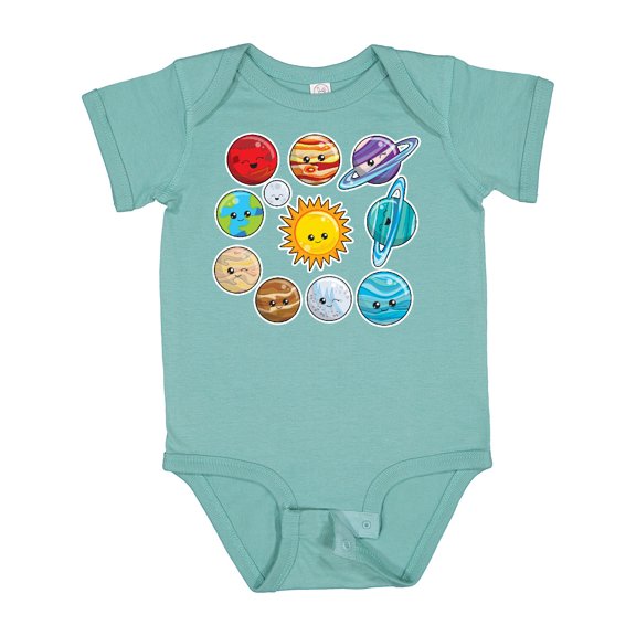 Inktastic Happy Sun Moon and Planets Boys or Girls Baby Bodysuit