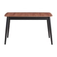 thumbnail image 4 of Natural and Black Dining Table with Bufferfly Extension Leaf Natural+Black + Seats 6 + Dining Room + Mid-Century Modern + Rectangular + Wood, 4 of 7