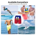 thumbnail image 6 of Men's 2 in 1 Swim Trunks with Compression Liner Haitian Flag Quick Dry Beach Shorts, 6 of 6