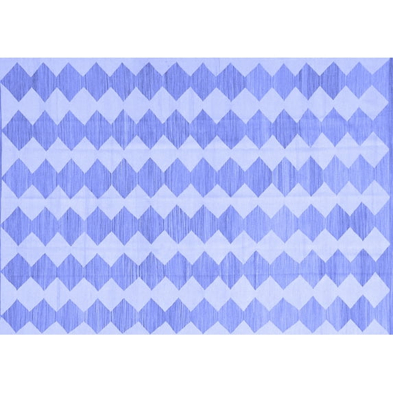 Ahgly Company Machine Washable Indoor Rectangle Abstract Blue Contemporary Area Rugs, 7' x 9'