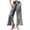 Black, variant on Women's Checkered Wide Leg Long Pants, High Waist Casual Trousers with Ruffle Hem, Loose Fit Summer Home Vacation Style Pants for Daily Wear Black L