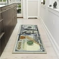 thumbnail image 1 of Ottomanson New Rugs One Hundred Dollar ($100) Bill Print New Benjamin Non-slip Area Rug Runner 22''x53'', 1 of 6