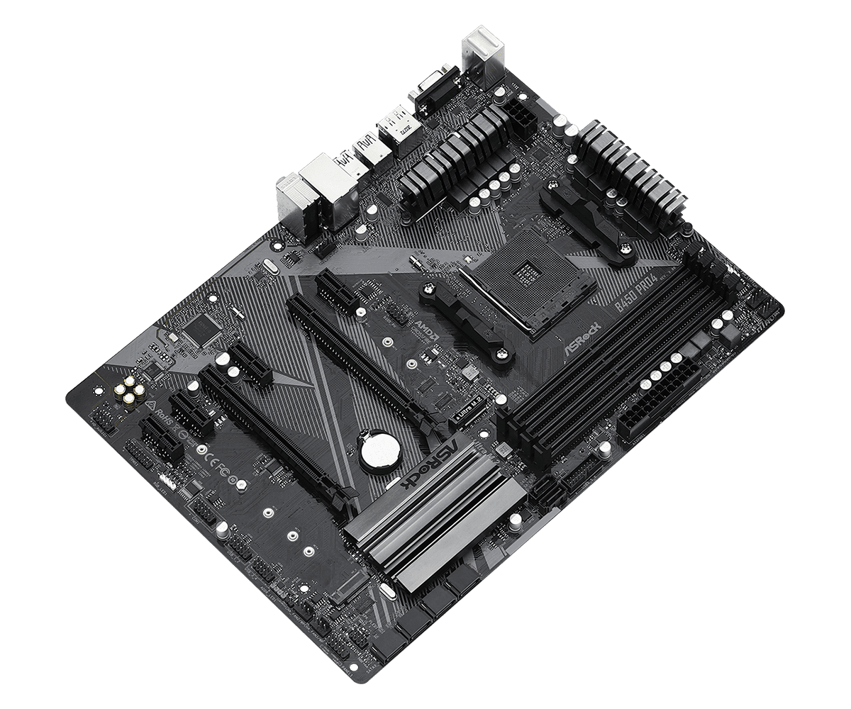 ASRock B450 PRO4 R2.0 AM4 AMD Promontory B450 SATA 6Gb/s Micro ATX AMD Motherboard