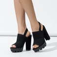 thumbnail image 2 of IUJSOY Platform Heels for Women Lug Sole Peep Toe Slingback Knit Mesh Sandals Casual Dress Shoes, 2 of 9