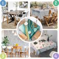 thumbnail image 4 of Teal and Gold Marble Flow Lines Pattern Square Tablecloth,Waterproof Square Table Cover,Wipeable Spillproof Washable Table Cover for Home Kitchen Party Decor 52"x52"(132x132cm), 4 of 6