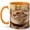 Orange, variant on Sleeping Kitten Coffee Mug, Floral Teacup Cat Lover Design, 11 oz Ceramic Cup