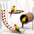 thumbnail image 1 of Flmtop 3Pcs Hammock Ladder Parrot Hamster Squirrel Play Toy Pet Bird Cage Hanging Decor Multicolor, 1 of 7