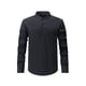 thumbnail image 2 of Blusa y camisa de manga larga con cuello alto para hombre, informal, de color liso, con cuello alto, manga larga, bolsillo con medio botón, blusa de poliéster para hombre, 2 of 5
